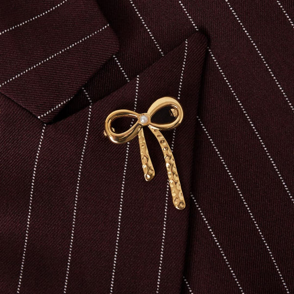 Broche Strikje Met Parel