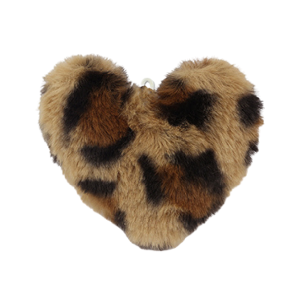 Statement Hanger Fluffy Hart 9cm Luipaard - 1 stuk
