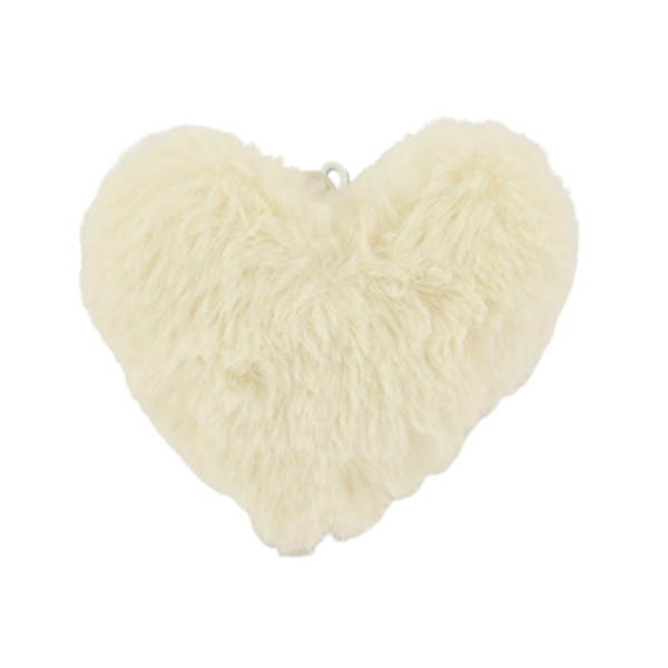 Statement Hanger Fluffy Hart 9cm Off White - 1 stuk