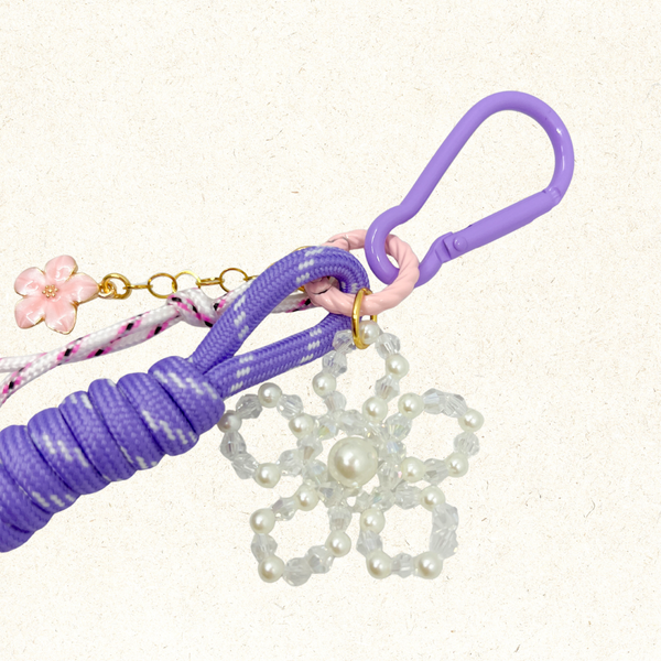 Sleutelhanger Ring Rond 20mm Licht Roze Twist - 1 Stuk