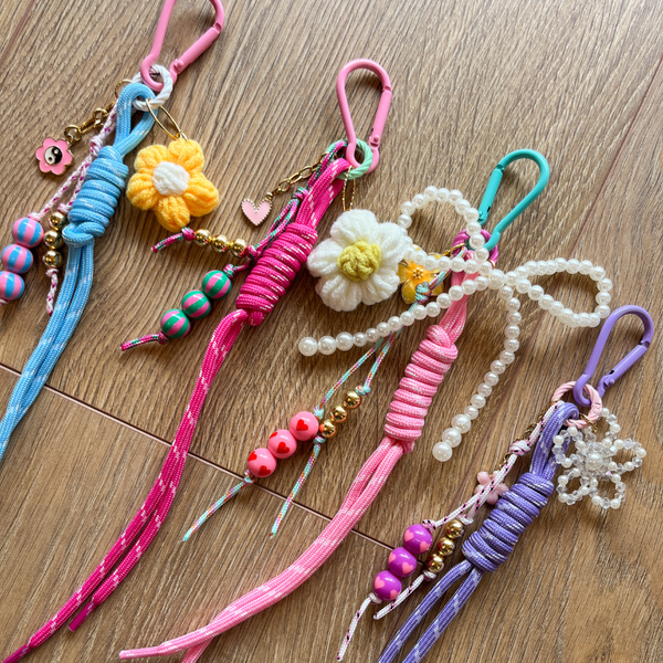 Hanger Paracord Licht Roze Wit 26cm - 1 Stuk