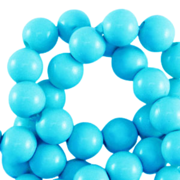 8mm Acryl kralen Shiny Licht Blauw - 50 stuks