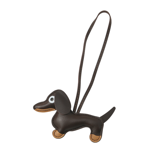 Bag Charm Teckel Hond - Donker Bruin