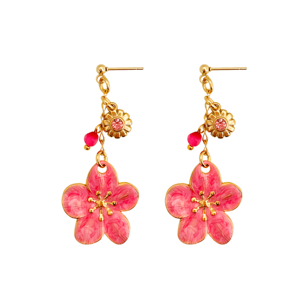 Oorbellen Stud Pink Bloom