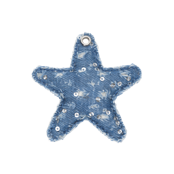 Statement Hanger Ster Denim 8cm Blauw - 1 Stuk