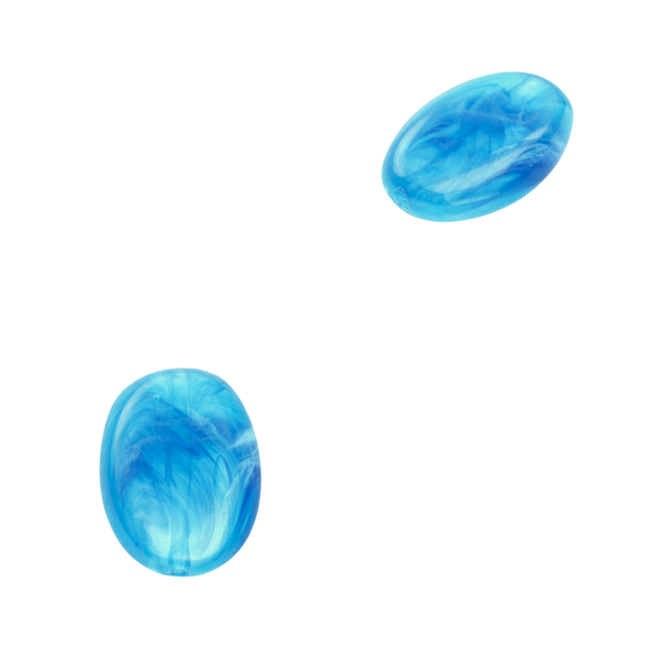 Acryl Kraal Ovaal Aqua Blauw 19x15mm - 1 stuk