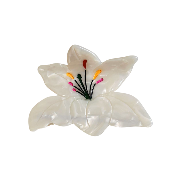 Haarclip White Lily Flower