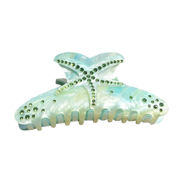Haarclip Glitter Starfish Green