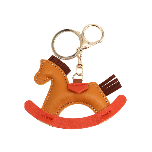 Sleutelhanger Hobbelpaard Bruin Oranje