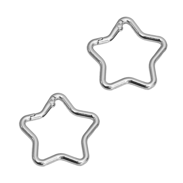 Sleutelhanger Ring Ster 42mm Zilver - 1 Stuk