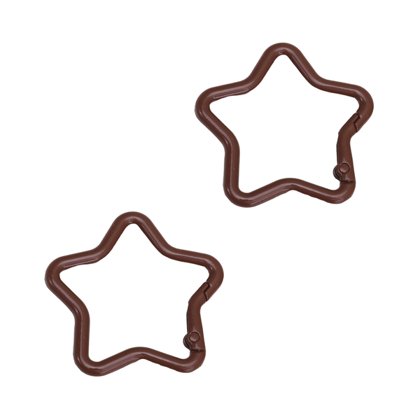 Sleutelhanger Ring Ster 42mm Donker Bruin - 1 Stuk