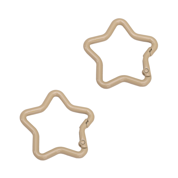 Sleutelhanger Ring Ster 42mm Licht Bruin - 1 Stuk