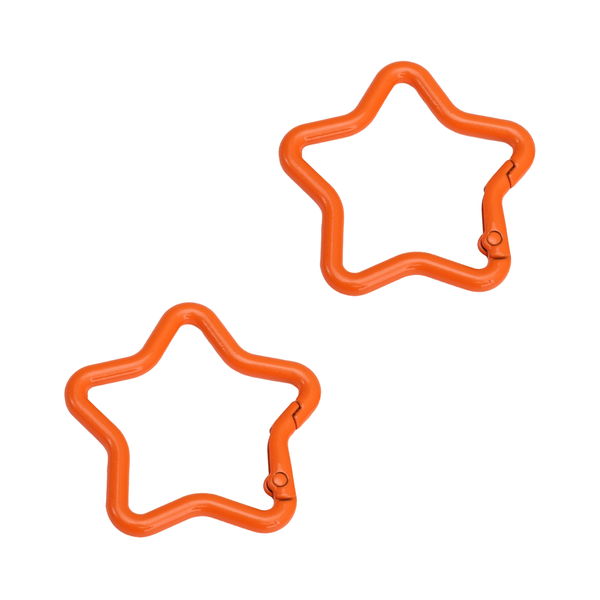 Sleutelhanger Ring Ster 42mm Oranje - 1 Stuk