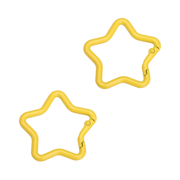 Sleutelhanger Ring Ster 42mm Geel - 1 Stuk