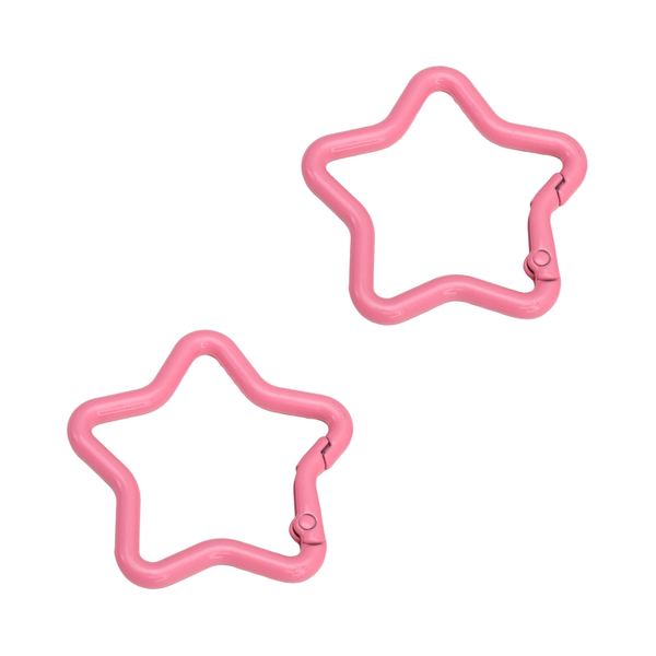 Sleutelhanger Ring Ster 42mm Roze - 1 Stuk