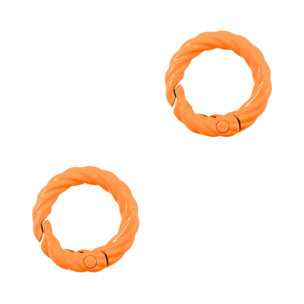 Sleutelhanger Ring Rond 20mm Oranje Twist - 1 Stuk