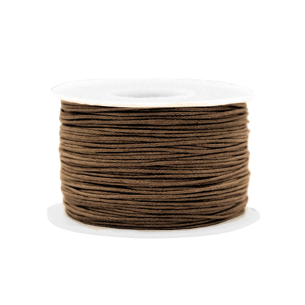 Waxkoord 1mm Donker Bruin - 1 meter