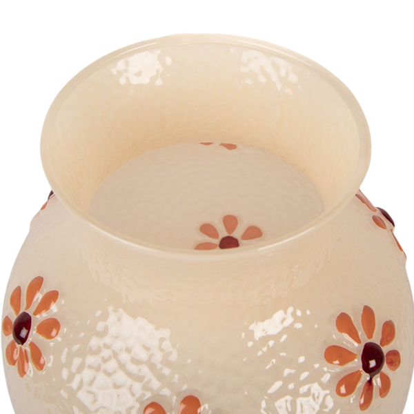 Vaas Creme Met Oranje Bloemen