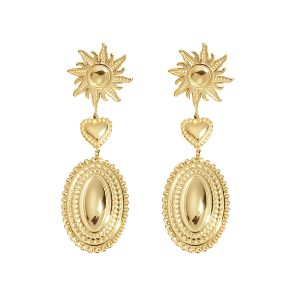 Oorbellen Stud Sun Dangle