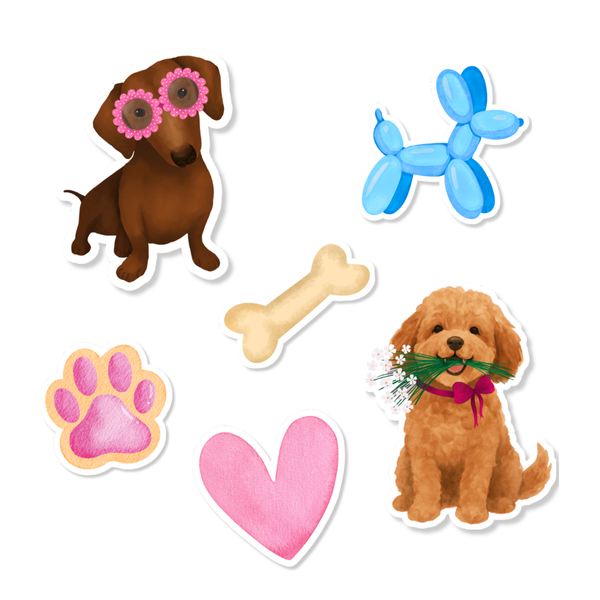 Sticker Pack Honden - 6 stickers
