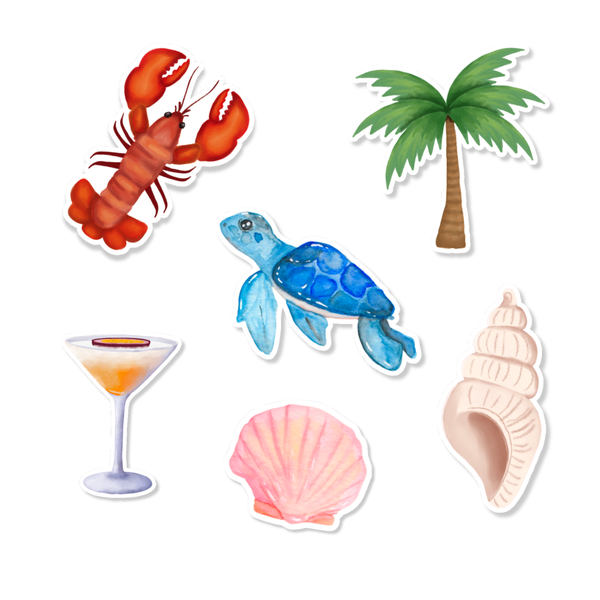 Sticker Pack Tropisch - 6 stickers