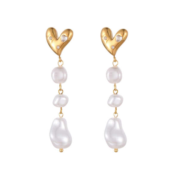 Oorbellen Stud Pearl Drop