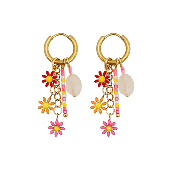 Oorbellen Hoop Bloom Charm