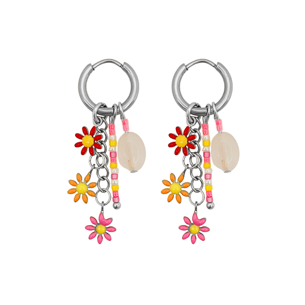 Oorbellen Hoop Bloom Charm