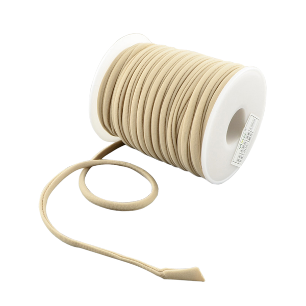 5mm Ibiza Elastiek Beige - Per 25cm
