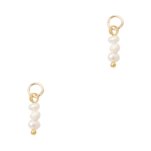 Bedel Drie Zoetwaterparels Met Buigring 12x4mm Goud - 1 stuk