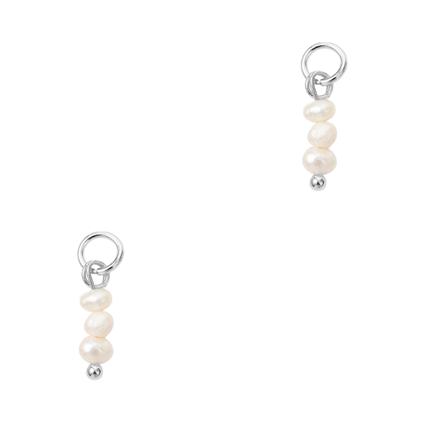 Bedel Drie Zoetwaterparels Met Buigring 12x4mm Zilver - 1 stuk
