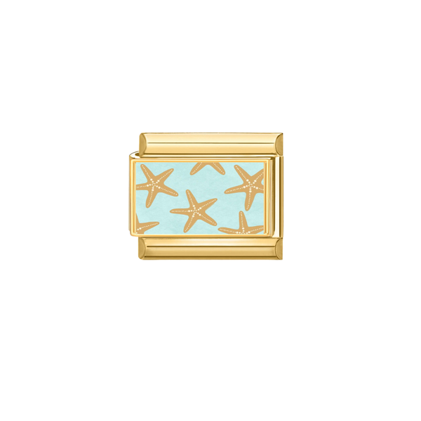 Italian Charm Zeesterren Blauw Goud - 1 Stuk
