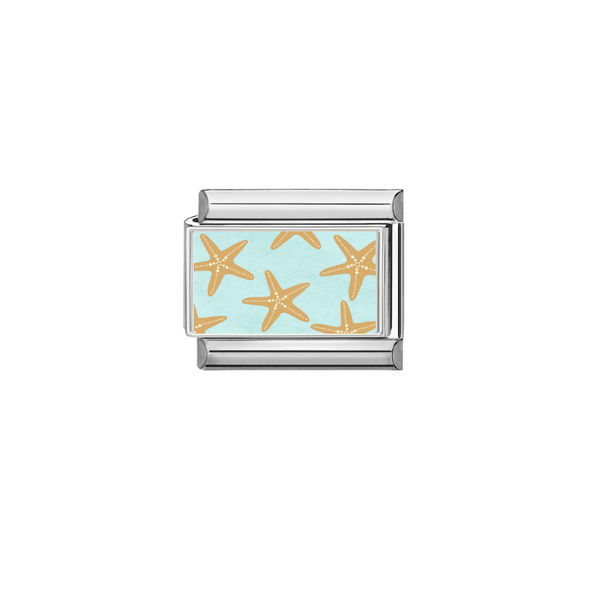 Italian Charm Zeesterren Blauw Zilver - 1 Stuk