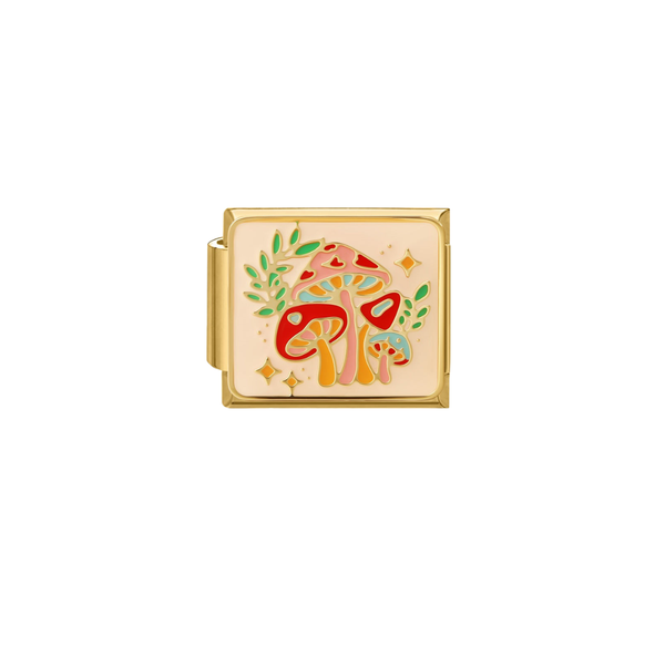 Italian Charm Paddenstoelen Goud - 1 Stuk