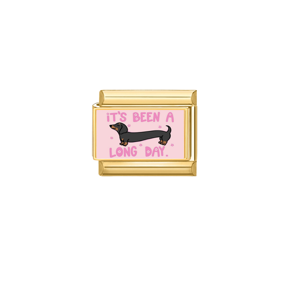 Italian Charm Hond Teckel Roze Goud - 1 Stuk