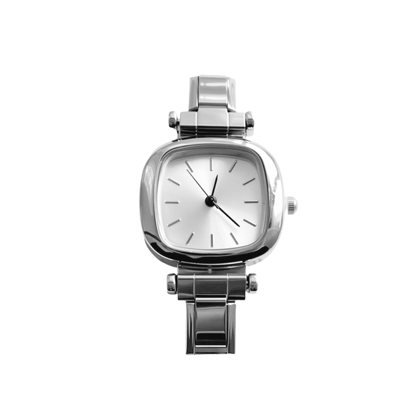 Italian Charm Horloge Link Vierkant Wit Zilver - 1 Stuk