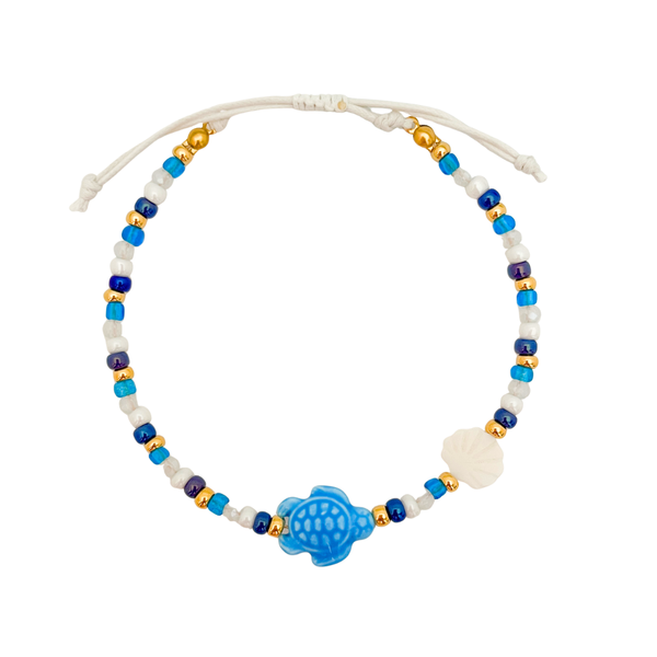 Enkelbandje Turtle Blue