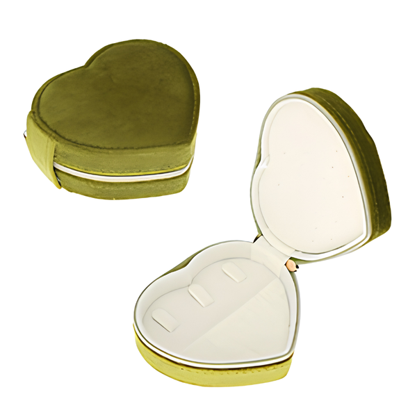Sieraden Opbergdoosje Hartje Olijf Groen