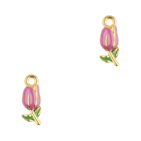 Bedel (Stainless Steel) Tulp 20mm Paars Goud - 1 stuk