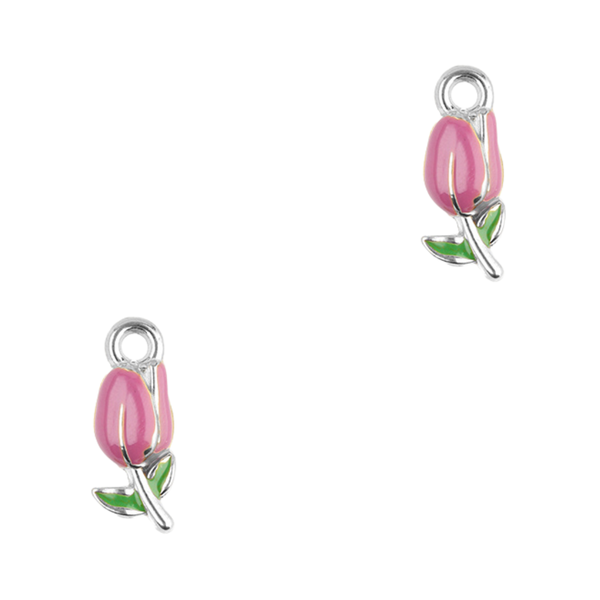 Bedel (Stainless Steel) Tulp 20mm Paars Zilver - 1 stuk