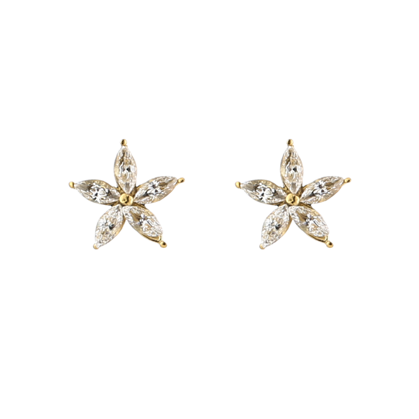Oorbellen Stud Shiny Flower