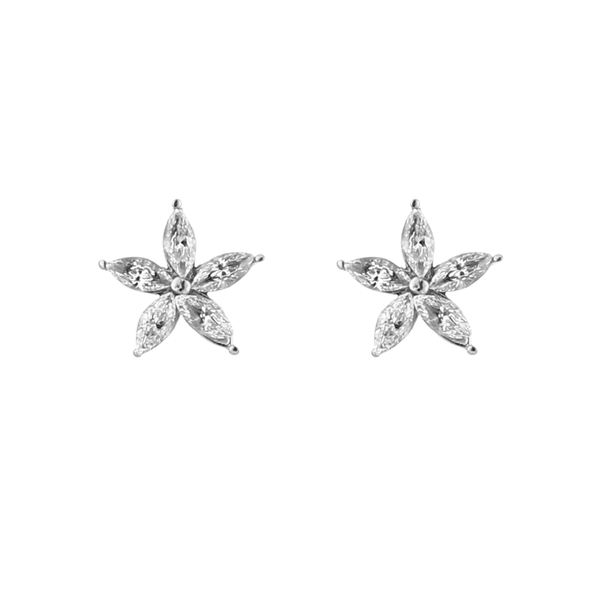 Oorbellen Stud Shiny Flower