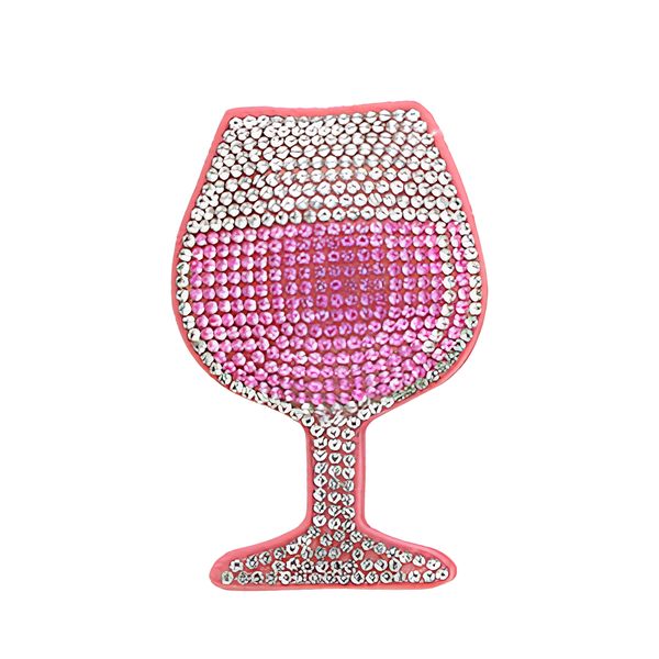 Statement Hanger Wijn Glitter 7.5cm Roze - 1 Stuk