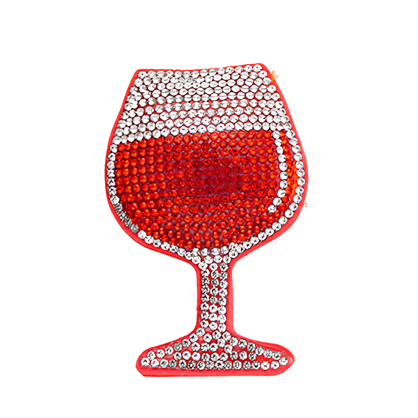Statement Hanger Wijn Glitter 7.5cm Rood - 1 Stuk