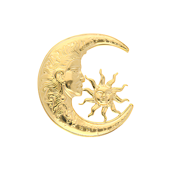 Broche Maan Zon Goud