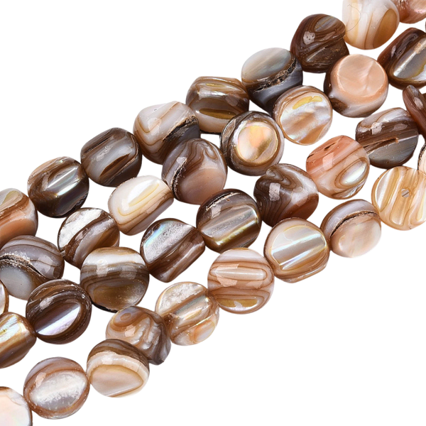 Schelp Kralen Nugget 8mm Bruin - 20 stuks