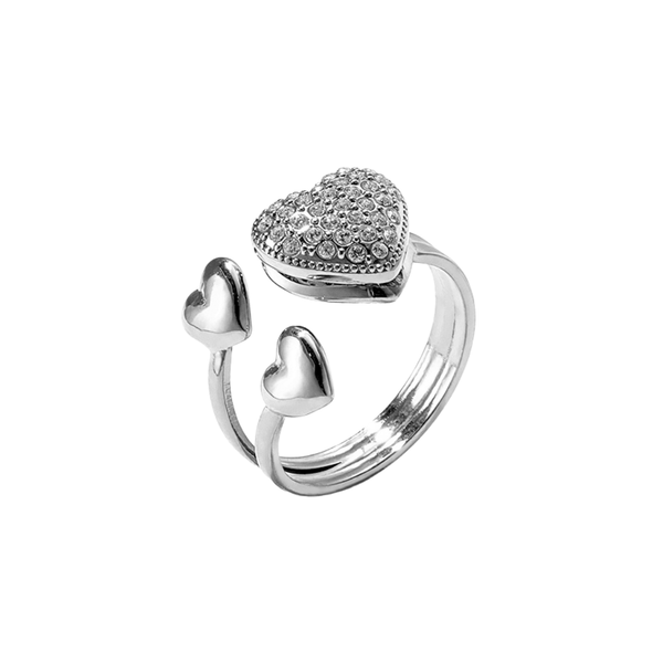 Ring Triple Heart Sparkle