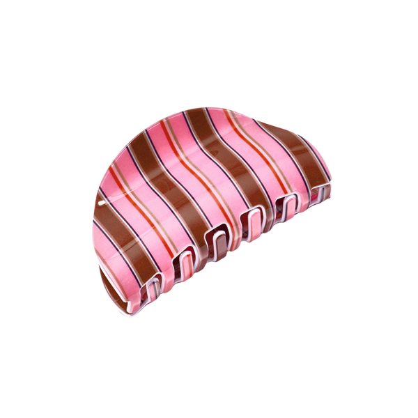 Haarclip Stripes Roze Bruin