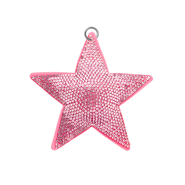 Statement Hanger Ster Glitter 8.5cm Roze - 1 Stuk