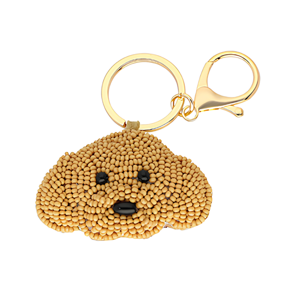 Sleutelhanger Kralen Hond Poedel - Bruin